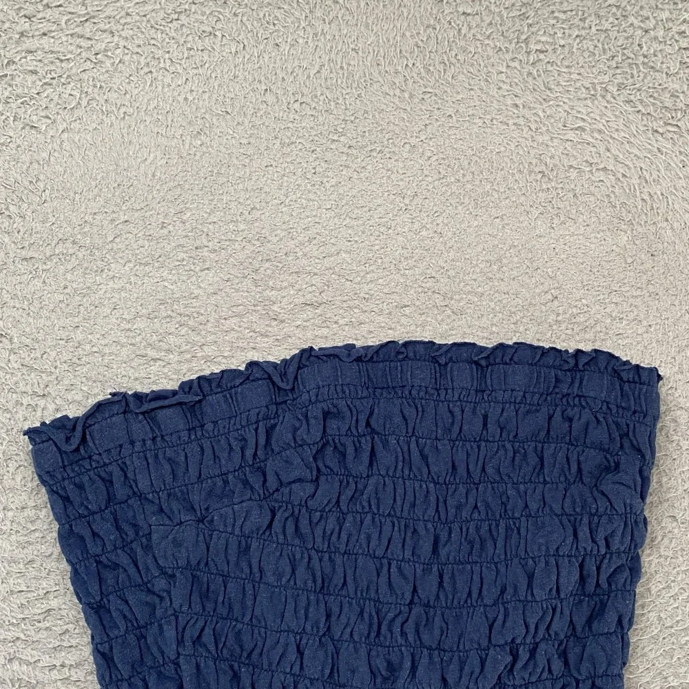Free-est Tube Top Womens Large Smocked Crop Tank Ruffle Boho Summer FP Beach